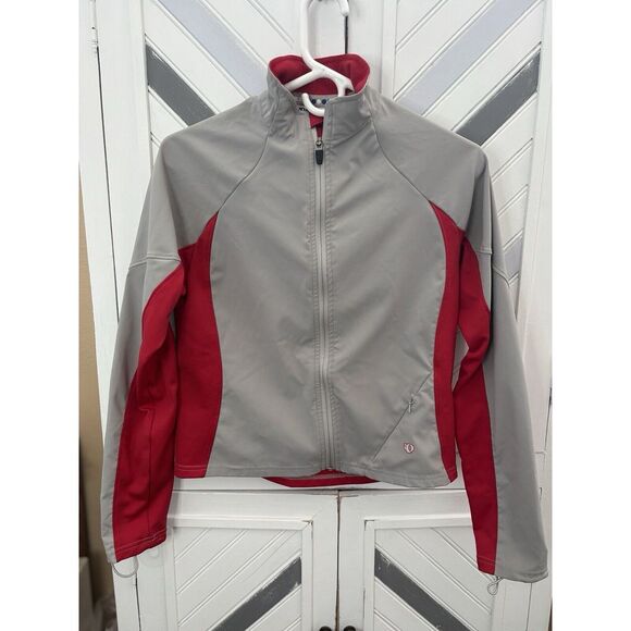 Pearl Izumi Women's Small Light Gray and Red Full Zip Soft Shell Cycling Jacket - Picture 4 of 16